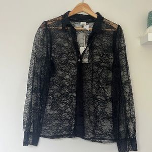 ARITZIA BLACK LACE BLOUSE